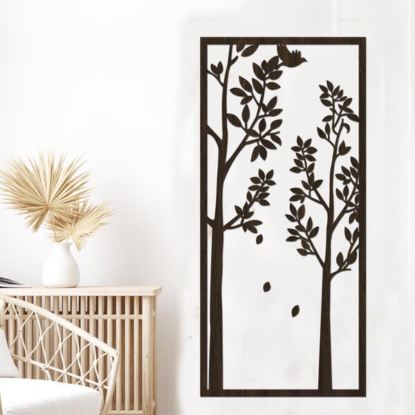 Dřevěná dekorace strom LONG | Rozměry (cm): 18x40 | Zvolte barvu dekoru: Černá