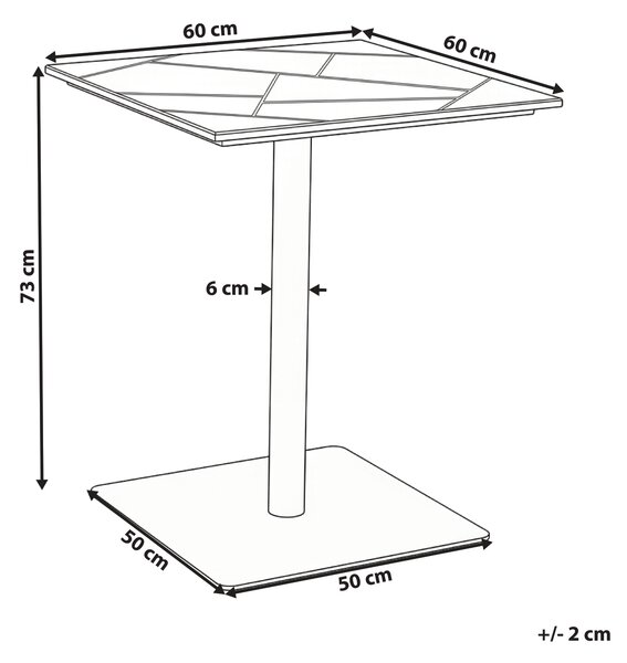 Bistro stolek STINTINO 60 cm 60 cm Kov Černá
