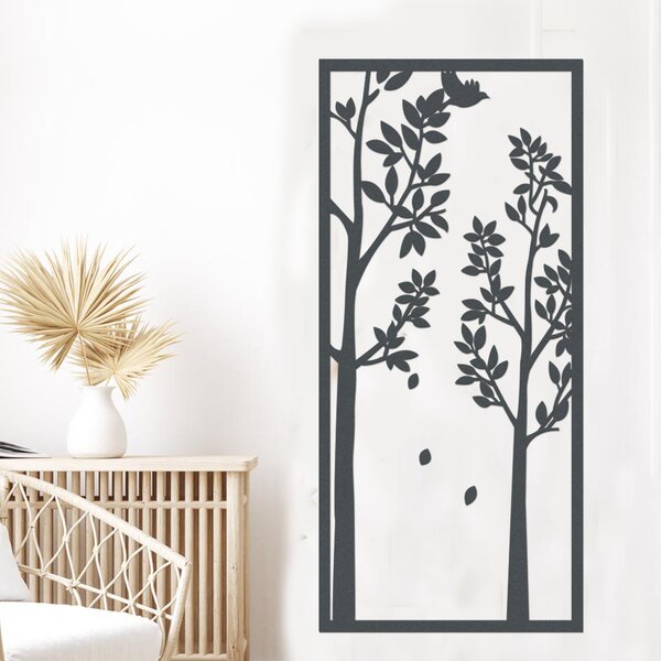 Dřevěná dekorace strom LONG | Rozměry (cm): 18x40 | Zvolte barvu dekoru: Antracitová