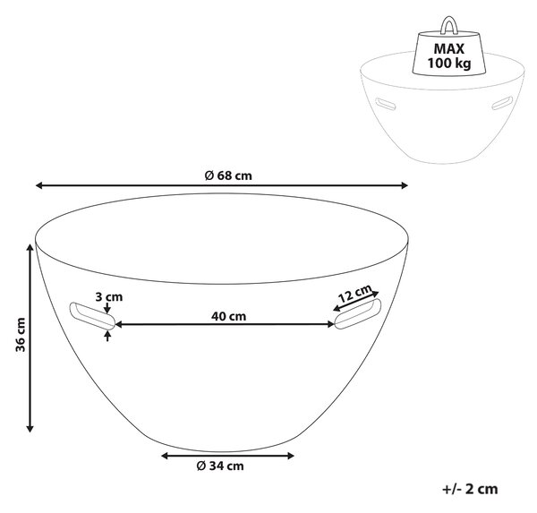 Konferenční stolek VICARELLO 68 cm 68 cm Travertinový efekt