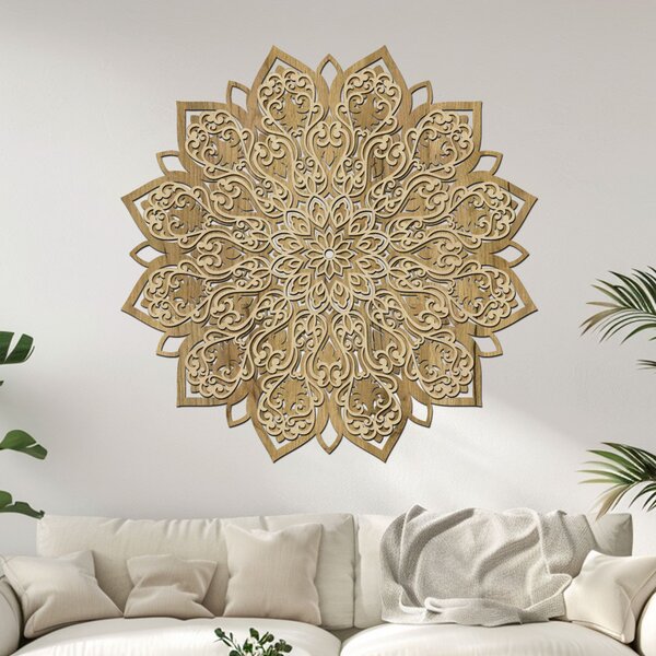 2 vrstvá mandala ROZKVĚTU | Rozměry (cm): 40x40 | Zvolte barevný dekor: dub zlatý-ořech