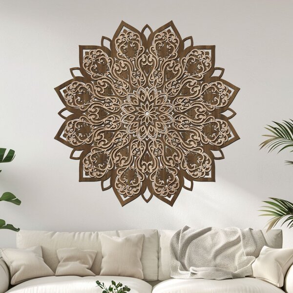 2 vrstvá mandala ROZKVĚTU | Rozměry (cm): 40x40 | Zvolte barevný dekor: dub zlatý-ořech