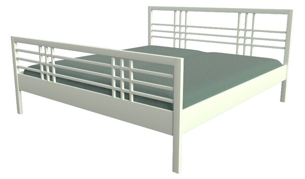 Česká Kovová postel CROSS Barevne provedení: stříbrná RAL 9006, Rozměr: 80 x 200 cm