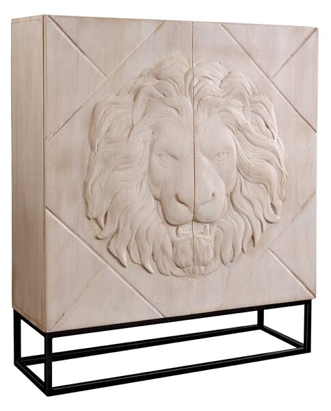 Vysoká komoda LION 3D 120 CM krémová masiv mango Nábytek | Úložné prostory | Komody | Vysoké