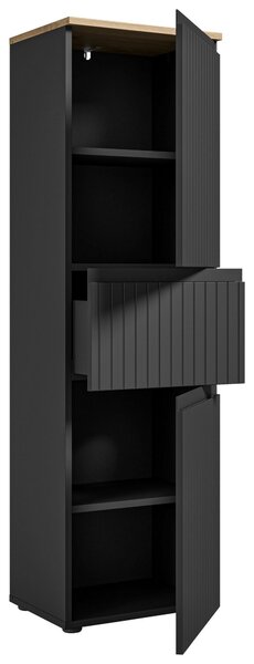 MIDI SKŘÍŇKA, černá, barvy dubu, 40/136/31 cm MID.YOU - Koupelnové série, Online Only