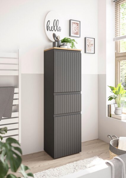MIDI SKŘÍŇKA, černá, barvy dubu, 40/136/31 cm MID.YOU - Koupelnové série, Online Only