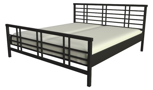 Česká Kovová postel BARS Barevne provedení: stříbrná RAL 9006, Rozměr: 80 x 200 cm