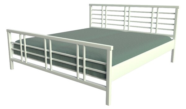 Česká Kovová postel BARS Barevne provedení: stříbrná RAL 9006, Rozměr: 80 x 200 cm