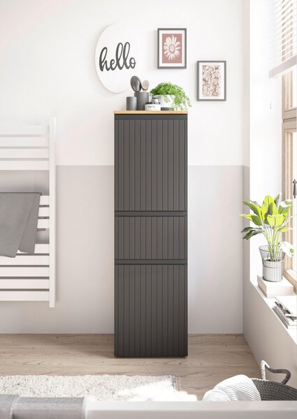 MIDI SKŘÍŇKA, černá, barvy dubu, 40/136/31 cm MID.YOU - Koupelnové série, Online Only