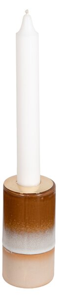 House Nordic Svícen na svíčku (Svícen ze světle modré/hnědé keramiky, Ø5x10 cm)