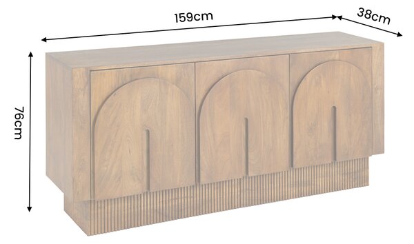 Komoda ARCADIA 3D 160 CM medová masiv mango Nábytek | Úložné prostory | Komody | Nízké