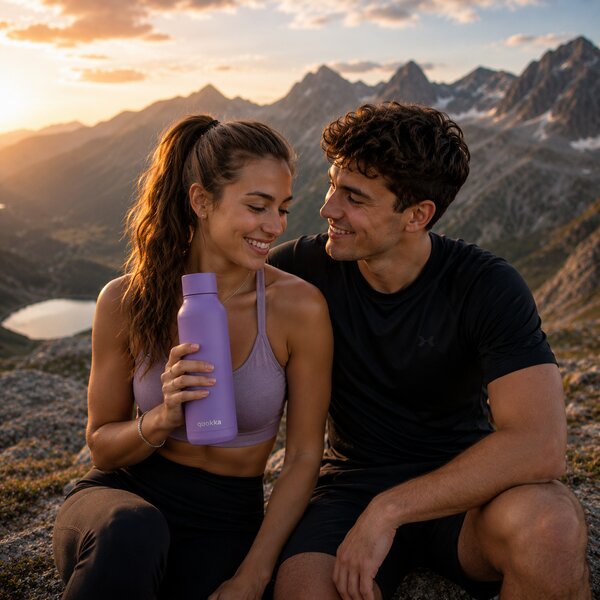Nerezová termoláhev Solid Powder, 630ml, Quokka, tmavě fialová