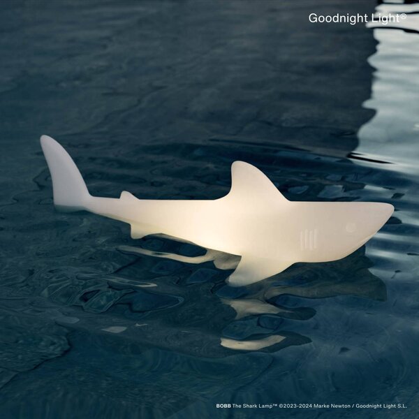 Goodnight Light LED dobíjecí lampa BOBB the shark lamp, plovoucí, RGBW, stmívatelný, Bílá / opál, Plast, Moderní
