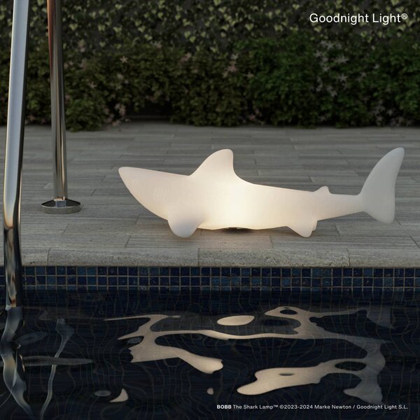 Goodnight Light LED dobíjecí lampa BOBB the shark lamp, plovoucí, RGBW, stmívatelný, Bílá / opál, Plast, Moderní