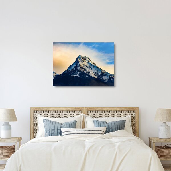 Skleněný obraz zasněžených hor, Nepál (70x50 cm)