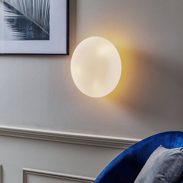 Artemide Itka skleněné nástěnné světlo IP65 Ø 35 cm, stmívatelný, Bílá / opál, Obývací pokoj / jídelna, Sklo, Moderní