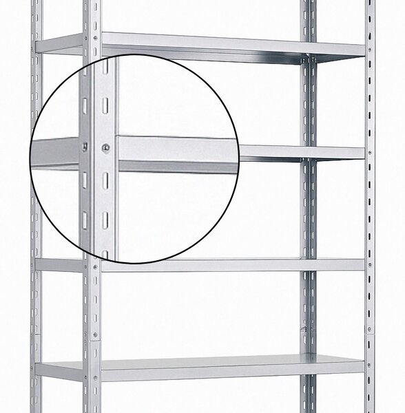Regál s plastovými boxy BASIC, 1730 x 850 x 300 mm, 21x box A + 15x box B + 9x box C