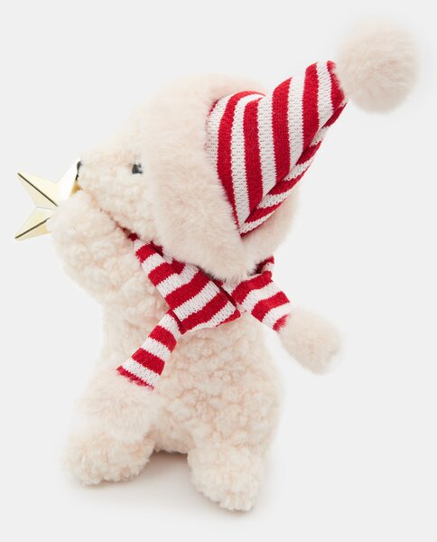 Sinsay - Vánoční dekorace – medvěd v čepici Santa Clause - červená