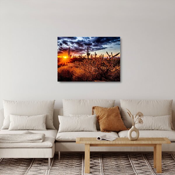 Skleněný obraz - Zlatá hodinka pouště (70x50 cm)
