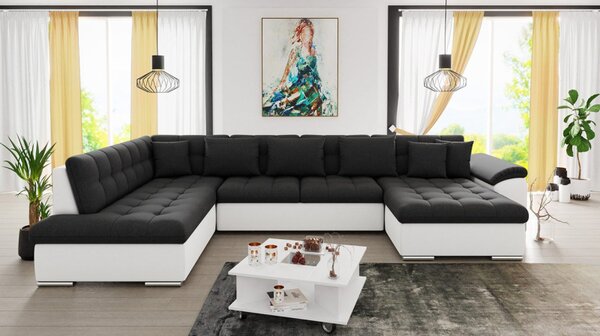 Rohová sedací souprava Tony, Potah: ekoskora Soft 017 (biała) + Soul 20, Strana: Pravá - U 5903211323355