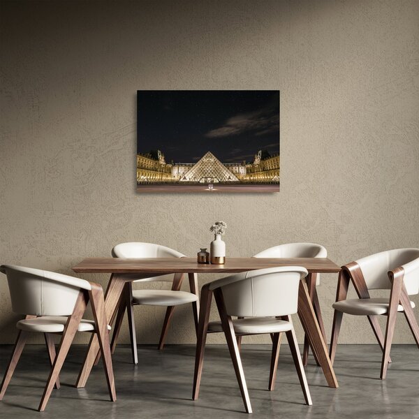 Skleněný obraz - Louvre v noci (70x50 cm)