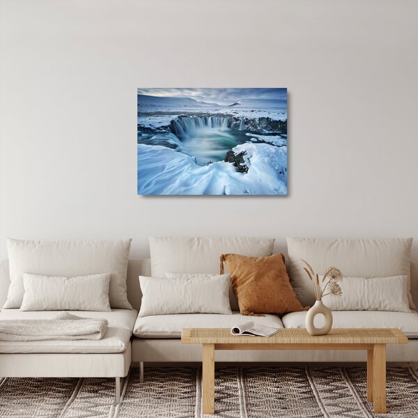 Skleněný obraz - Vodopád Bohů, Island (70x50 cm)