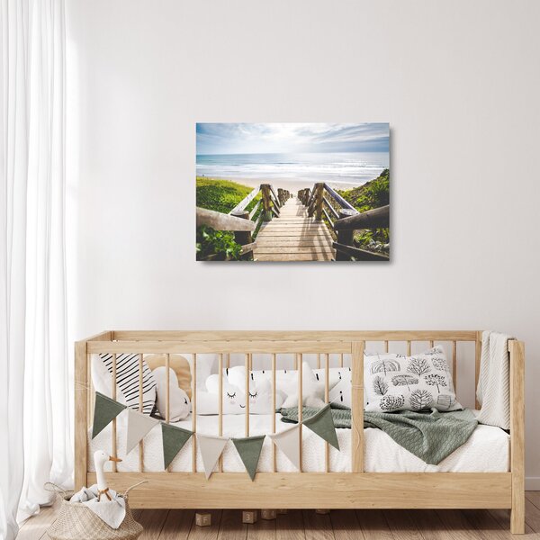 Skleněný obraz - Vstup na pláž (70x50 cm)