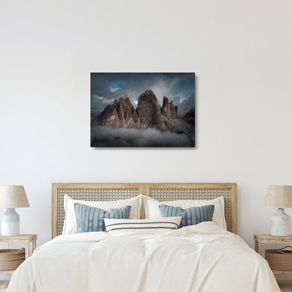 Skleněný obraz - Tři Zuby, Italské Dolomity (70x50 cm)