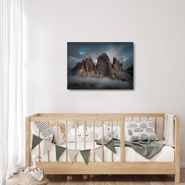 Skleněný obraz - Tři Zuby, Italské Dolomity (70x50 cm)