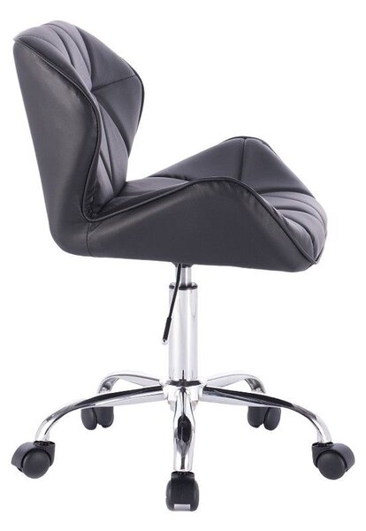LuxuryForm DESIGN Židle MILANO na stříbrné podstavě s kolečky - černá