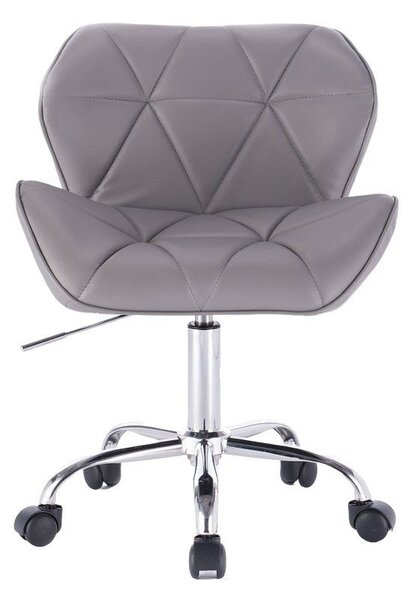 LuxuryForm DESIGN Židle MILANO na stříbrné podstavě s kolečky - šedá