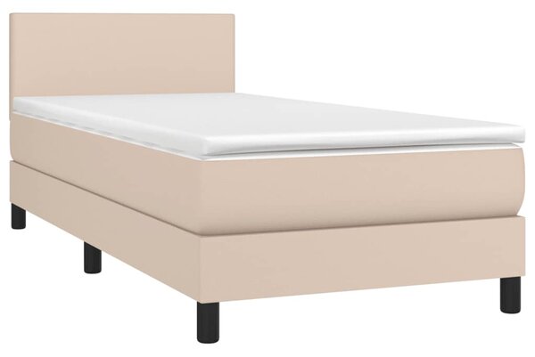 Box spring postel s matrací cappuccino 100x200 cm umělá kůže 3140992