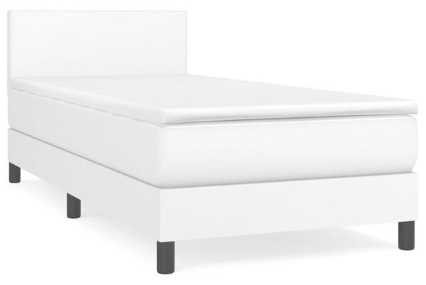 Box spring postel s matrací bílá 80 x 200 cm umělá kůže 3140970