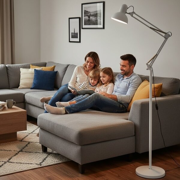 Flexibilní stojací lampa AURIQ 1xE27/60W/230V 184 cm bílá