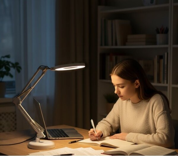 LED Stm. stolní lampa s lupou 2v1 AURIQ LOUPE LED/10W/5V 3000/4000/6500K bílá