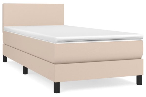 Box spring postel s matrací cappuccino 100x200 cm umělá kůže 3140992