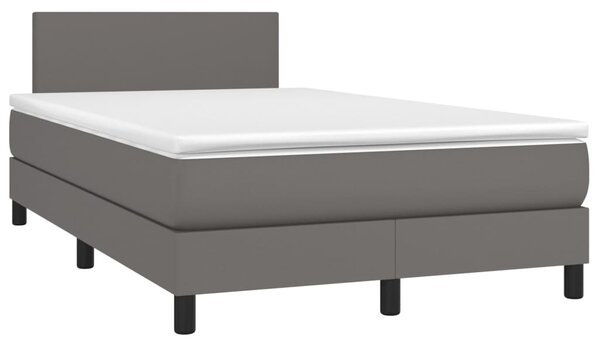 Box spring postel s matrací šedá 120x200 cm umělá kůže 3140997