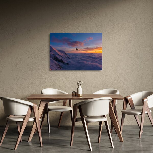 Skleněný obraz při západu slunce, Mt. Blanc (70x50 cm)