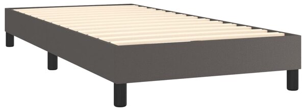 Box spring postel s matrací šedá 80 x 200 cm umělá kůže 3140973