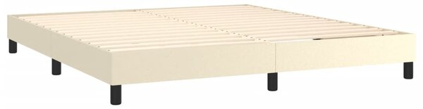 Box spring postel s matrací krémová 160x200 cm umělá kůže 3141013