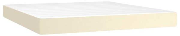 Box spring postel s matrací krémová 160x200 cm umělá kůže 3141013