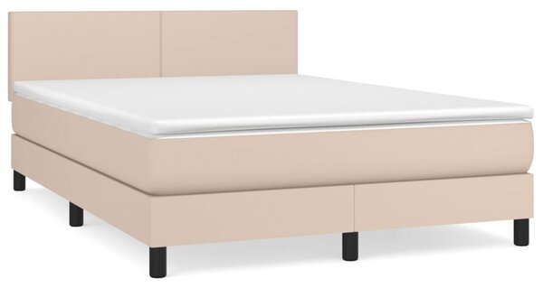 Box spring postel s matrací cappuccino 140x200 cm umělá kůže 3141010