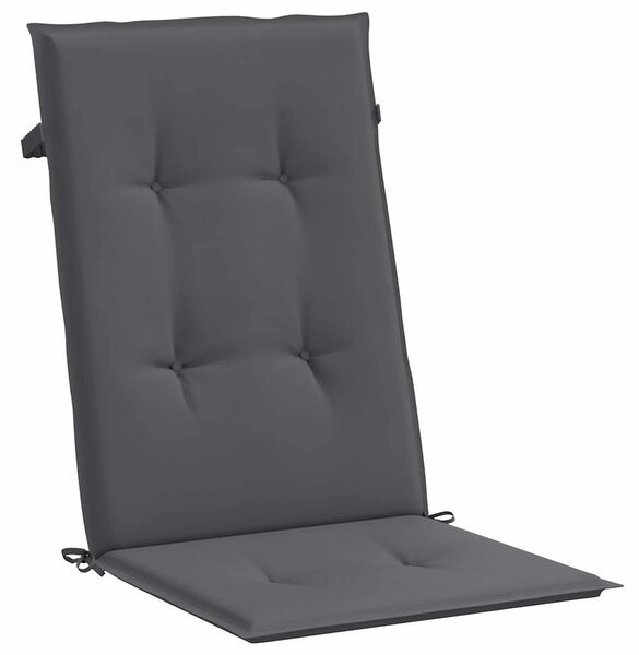 Podušky na židli vysoké opěradlo 6 ks antracitové 120x50x3 cm 314104