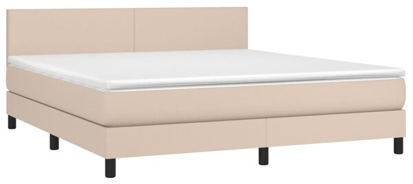 Box spring postel s matrací cappuccino 180 x 200 cm umělá kůže 3141022
