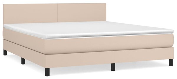 Box spring postel s matrací cappuccino 180 x 200 cm umělá kůže 3141022