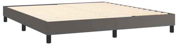 Box spring postel s matrací šedá 160x200 cm umělá kůže 3141135
