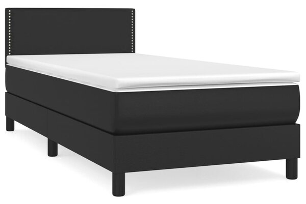 Box spring postel s matrací černá 90x190 cm umělá kůže 3141035