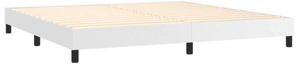 Box spring postel s matrací bílá 200x200 cm umělá kůže 3141084