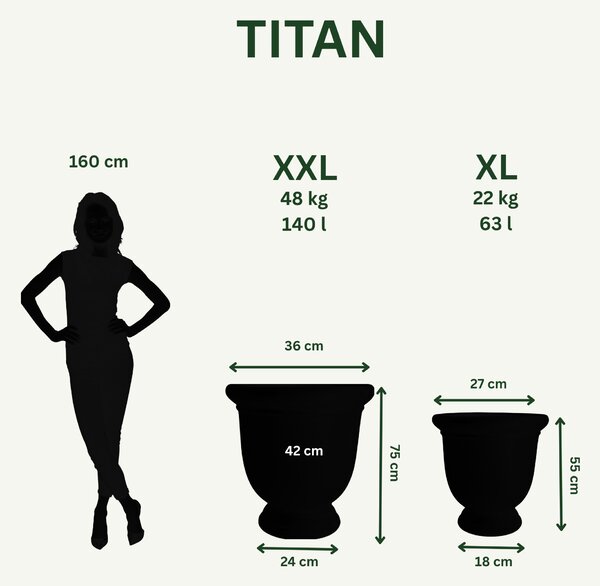 Velký kramický květináč Titan - Tropická červená L (53x55cm)