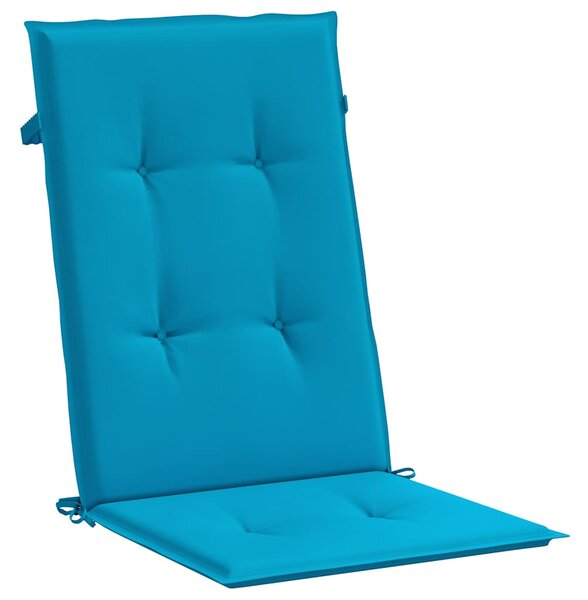 Podušky na židli vysoké opěradlo 6 ks modré 120x50x3 cm textil 314108
